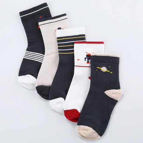[374153] - Kaos Kaki Anak Import / Kaos Kaki Bayi Lucu 5 in 1 Pcs - Motif Outer World