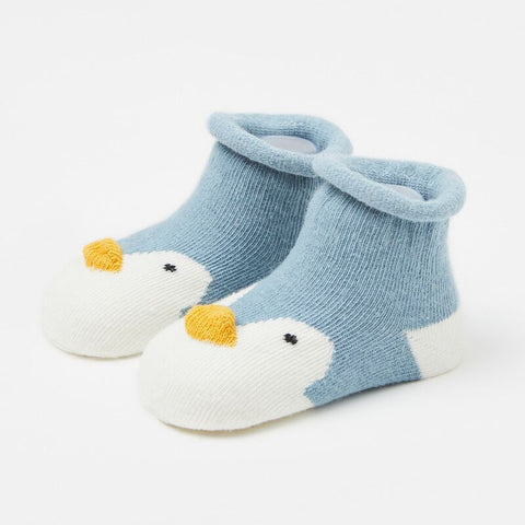[374173-BLUE ANIMAL] - Kaos Kaki Anak Import / Kaos Kaki Bayi Lucu - Motif Animal Face