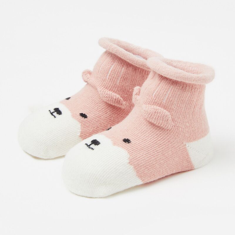[374173-PINK ANIMAL] - Kaos Kaki Anak Import / Kaos Kaki Bayi Lucu - Motif Animal Face