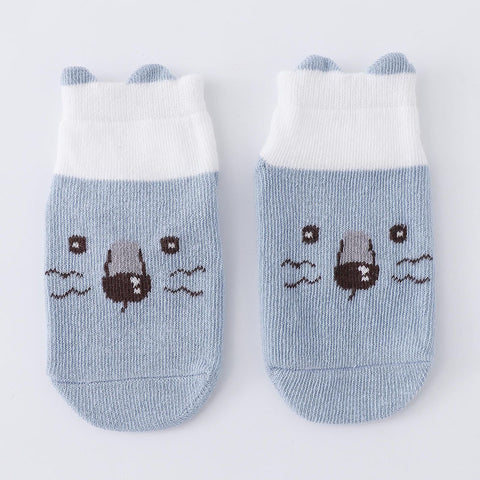 [374174-BLUE ANIMAL] - Kaos Kaki Anak Import / Kaos Kaki Bayi Lucu - Motif Animal Face