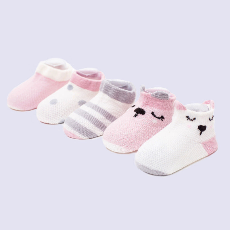 [375114-SLEEPING DOG] - Kaos Kaki Bayi Lucu 5 In 1 / Kaos Kaki Anak Import - Motif Dog