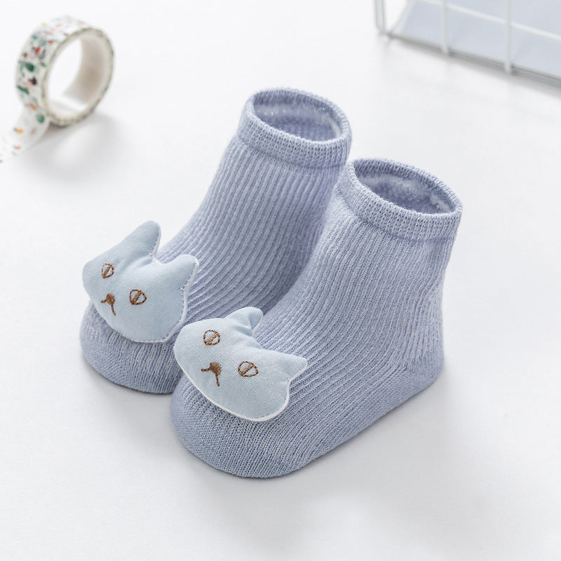 [375129-CAT] - Kaos Kaki Bayi Lucu / Kaos Kaki Anak Import - Motif 3D Cat