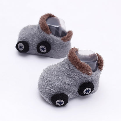[375154-GRAY] - Kaos Kaki Bayi Lucu / Kaos Kaki Anak Import - Motif Car Racing