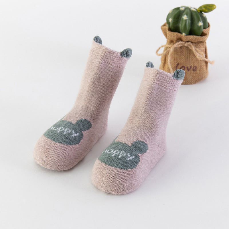 [375160-HAPPY] - Kaos Kaki Bayi Lucu / Kaos Kaki Anak Import - Motif Happy