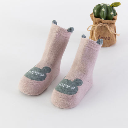 [375160-HAPPY] - Kaos Kaki Bayi Lucu / Kaos Kaki Anak Import - Motif Happy
