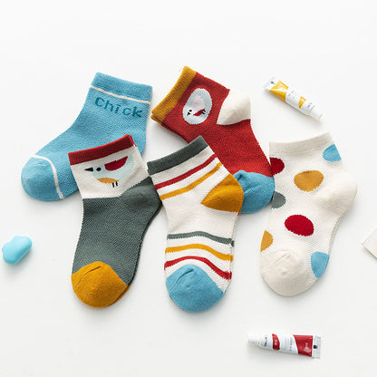 [377110] - Kaos Kaki Anak Lucu 5 In 1 Import - Motif Chick Bird