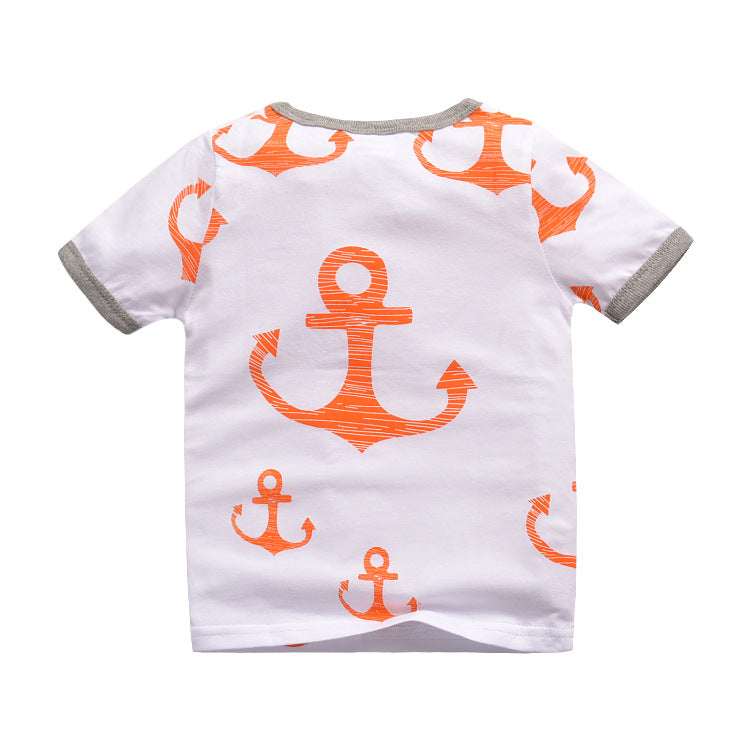 [357385] - Atasan Kaos Anak / Baju Atasan Summer Anak Trendi - Motif Great Anchor Pattern