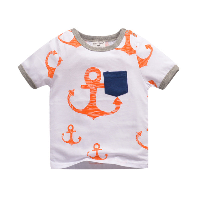 [357385] - Atasan Kaos Anak / Baju Atasan Summer Anak Trendi - Motif Great Anchor Pattern