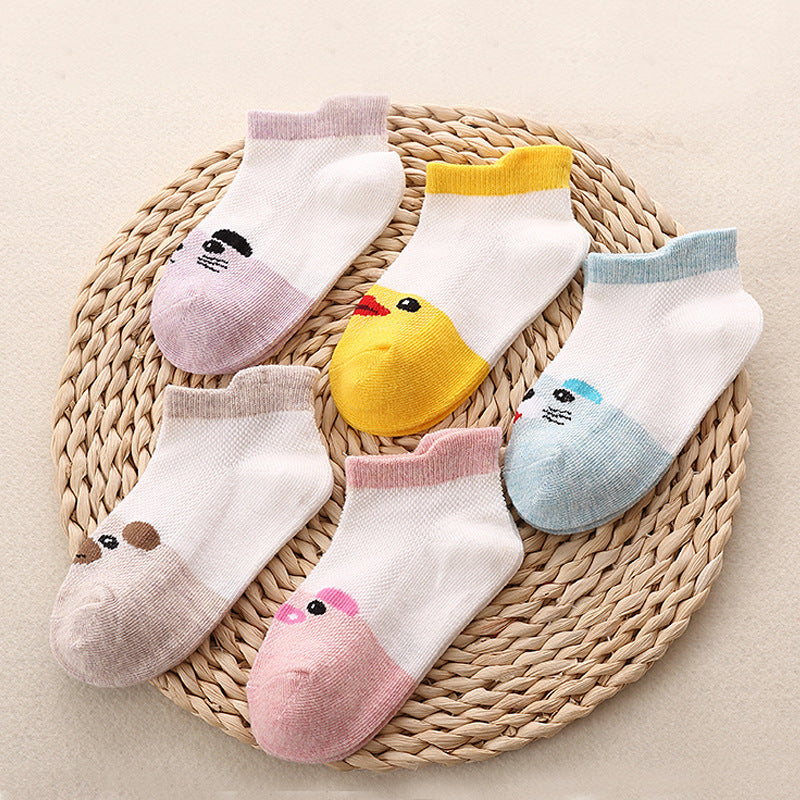 [378103] - 5 In 1 Kaos Kaki Bayi Lucu / Kaos Kaki Anak Import - Motif Animal Face