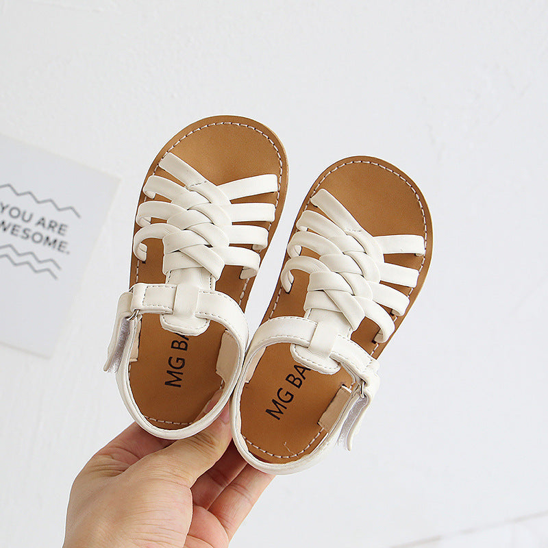 [381105-WHITE] - Sepatu Sandal Anak Import - Motif Webbing Straps