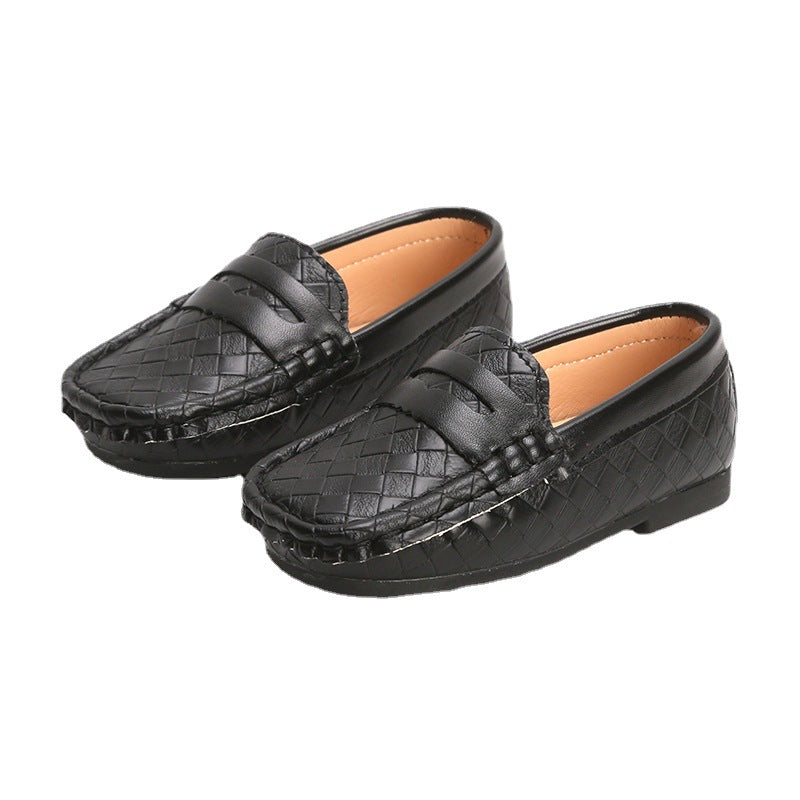 [381149] - Sepatu Slip On Formal Anak Import - Motif Woven Box