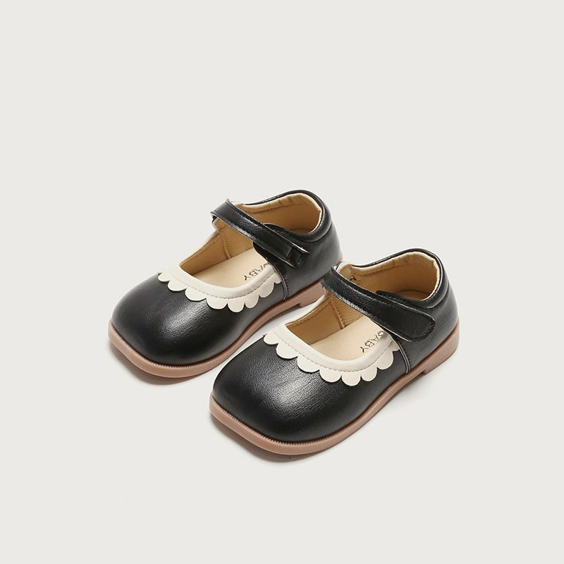 [381213] - Sepatu Flat Shoes Pastel Import Anak Perempuan - Motif Flower Crown
