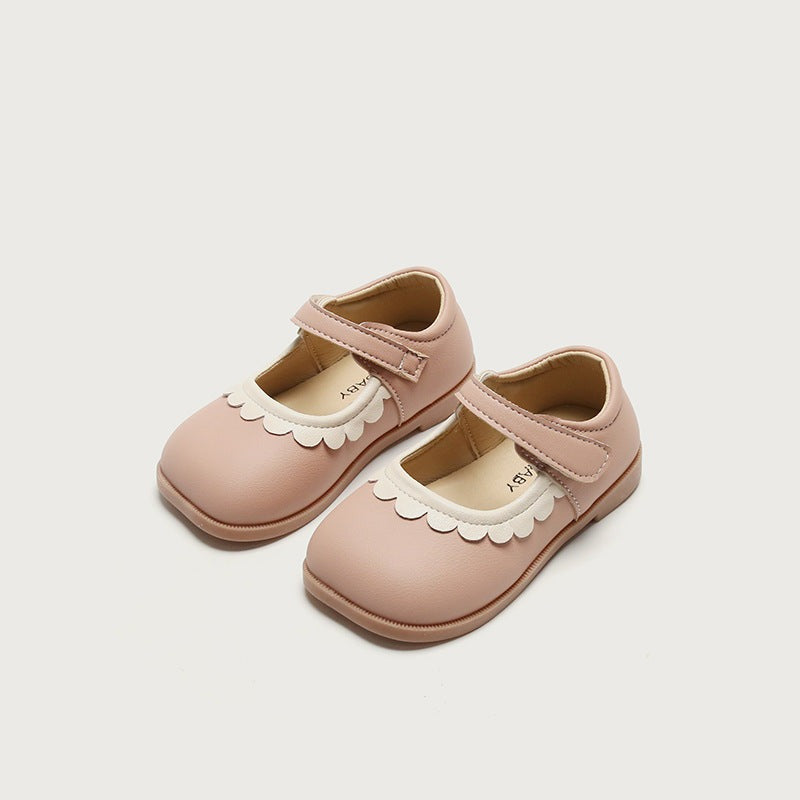 [381213] - Sepatu Flat Shoes Pastel Import Anak Perempuan - Motif Flower Crown