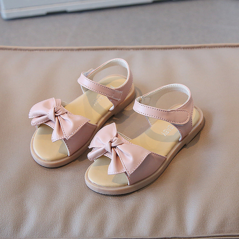 [381233] - Sepatu Sandal Flat Slip On Pesta Import Anak Perempuan - Motif Folding Ribbon