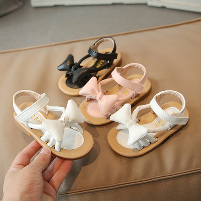 [381234] - Sepatu Sandal Flat Slip On Pesta Import Anak Perempuan - Motif Bubble Ribbon