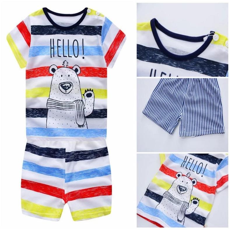 jual [102146] - Setelan Summer Wear Anak - Motif Hello Bear [B3113] 