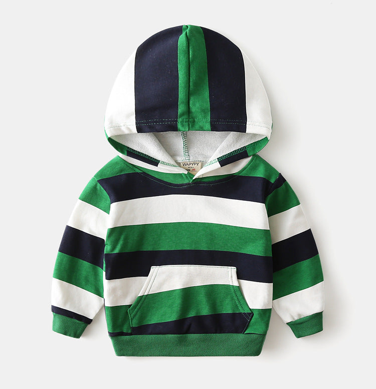 [383126] - Jaket Hoodie Atasan Anak - Motif Big Stripes