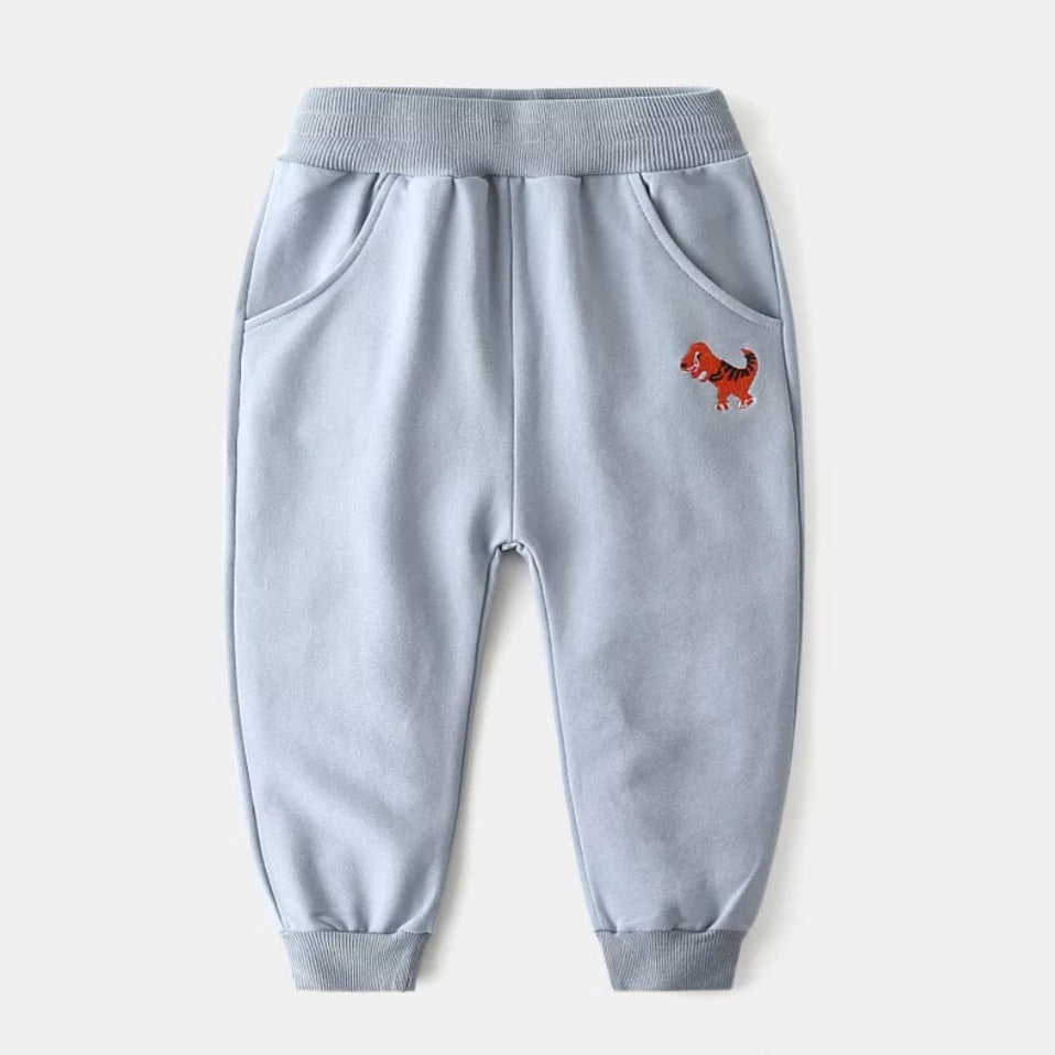 [383149-BLUE GRAY] - Celana Jogger Santai Anak - Motif Small T-rex