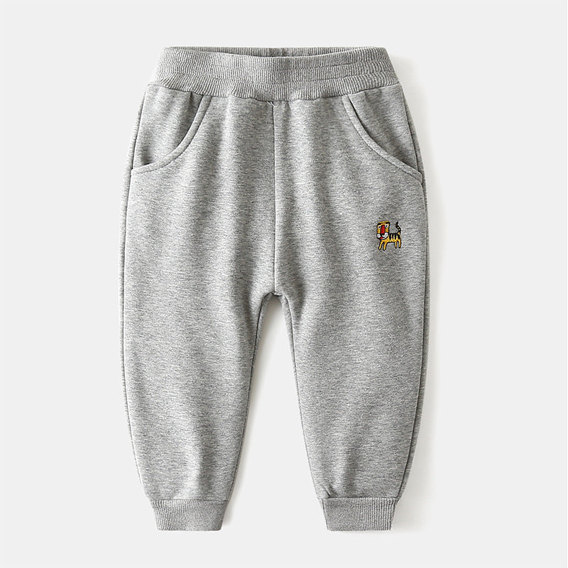 [383149-GRAY] - Celana Jogger Santai Anak - Motif Small Tiger