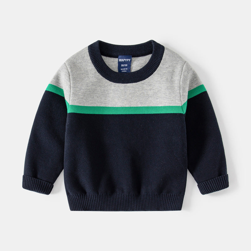 [383157] - Atasan Sweater Crewneck Anak Laki-Laki - Motif Color Gradation