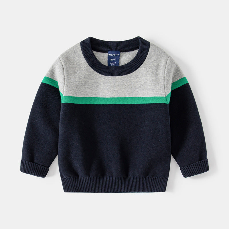 [383157] - Atasan Sweater Crewneck Import Anak Laki-Laki - Motif Color Gradation