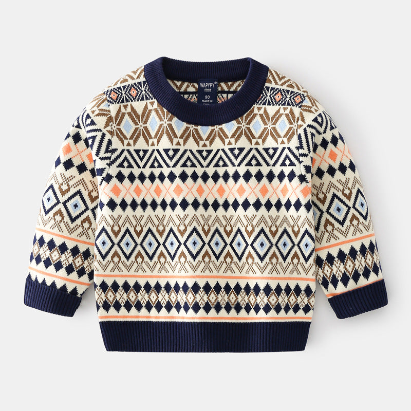 [383161] - Atasan Sweater Crewneck Anak Laki-Laki - Motif Like Diamonds