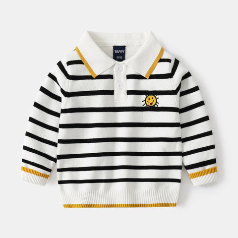 [383168] - Atasan Sweater Polo Kerah Anak Laki-Laki - Motif Pride Sun