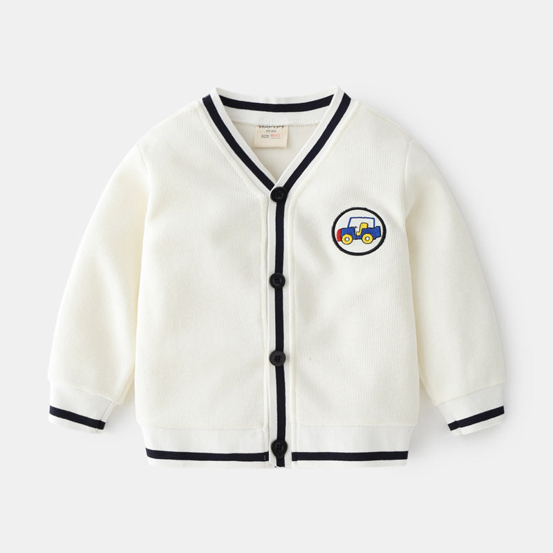[383174] - Atasan Jaket Cardigan Import Anak Laki-Laki - Motif Car Emblem