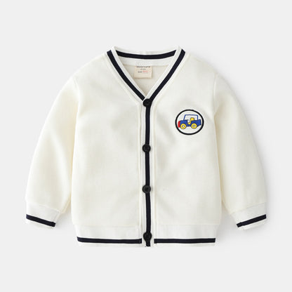 [383174] - Atasan Jaket Cardigan Import Anak Laki-Laki - Motif Car Emblem