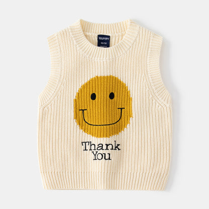 [383181] - Atasan Sweater Kutung Rompi Rajut Anak Cowok Cewek - Motif Thank You