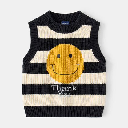 [383182] - Atasan Sweater Kutung Rompi Rajut Anak Cowok Cewek - Motif Thank You