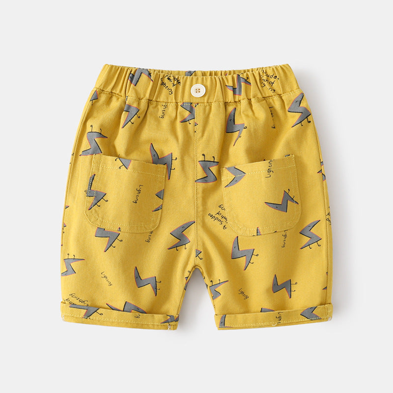 [383189] - Celana Pendek Chino Santai Anak Laki-Laki - Motif Lightning Feet