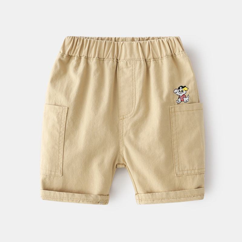 [383195] - Celana Pendek Chino Santai Anak Laki-Laki - Motif Sitting Animal