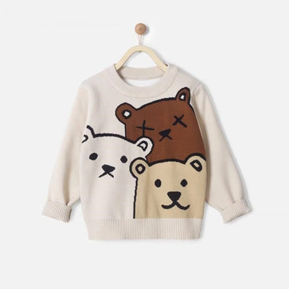 [383196] - Atasan Sweater Lengan Panjang Import Anak Perempuan - Motif Three Bears