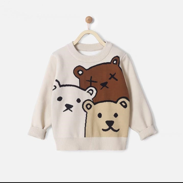 [383196] - Atasan Sweater Lengan Panjang Anak Perempuan - Motif Three Bears