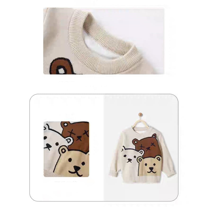 [383196] - Atasan Sweater Lengan Panjang Anak Perempuan - Motif Three Bears
