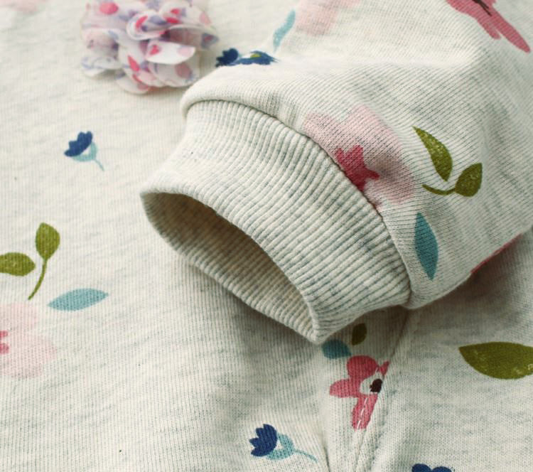 [363292] - Atasan Sweater Anak Perempuan Import - Motif Flower Leaf