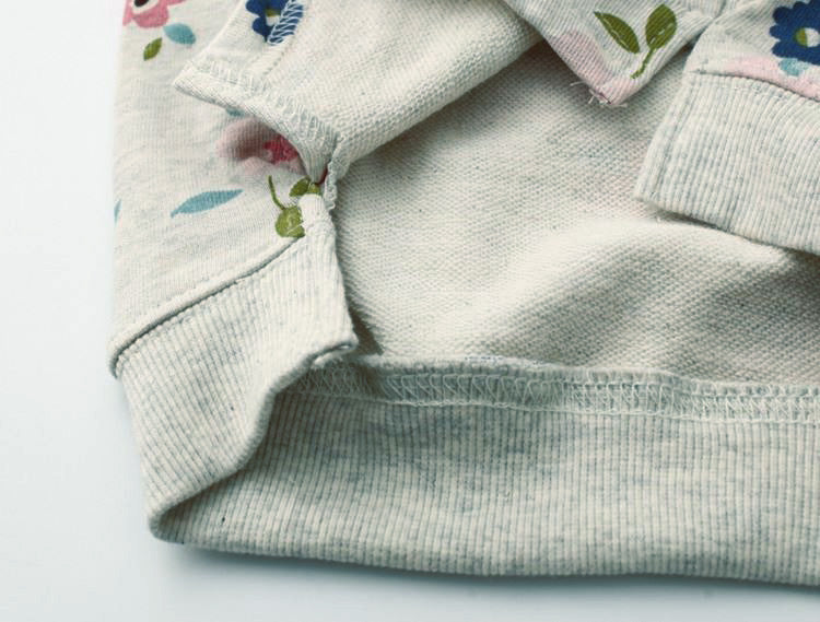 [363292] - Atasan Sweater Anak Perempuan Import - Motif Flower Leaf