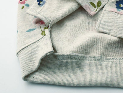 [363292] - Atasan Sweater Anak Perempuan Import - Motif Flower Leaf