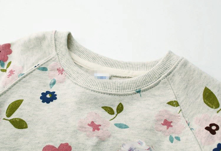 [363292] - Atasan Sweater Anak Perempuan Import - Motif Flower Leaf