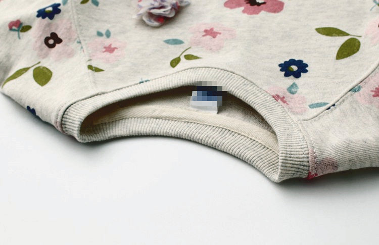 [363292] - Atasan Sweater Anak Perempuan Import - Motif Flower Leaf