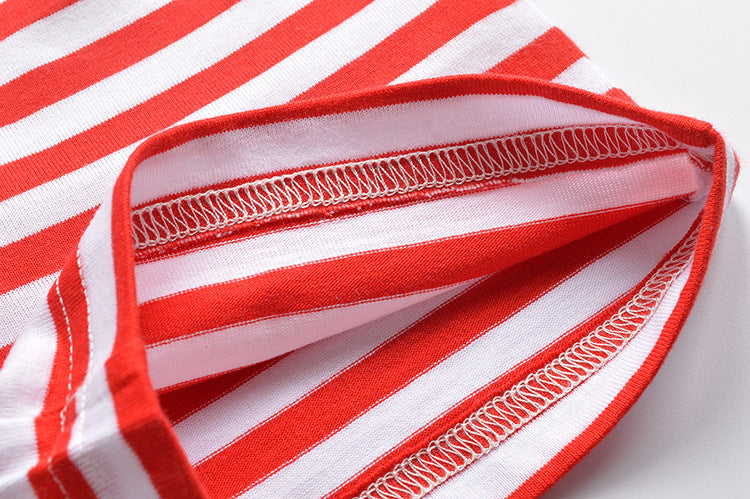 [357229-RED WHITE] - Celana Training Anak / Celana Pendek Anak - Motif Horizontal Striped