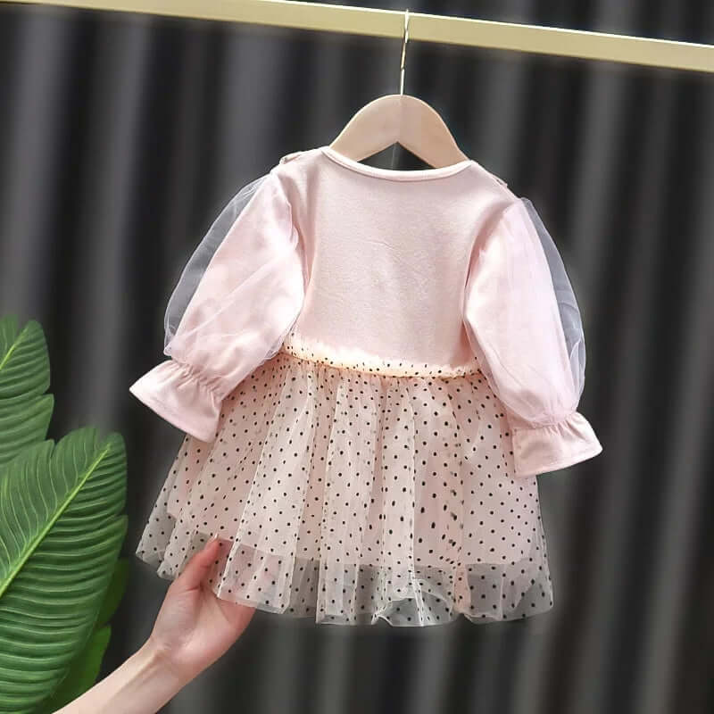 [001273] - Dress Fashion Anak Perempuan - Motif Polkadot Ribbon