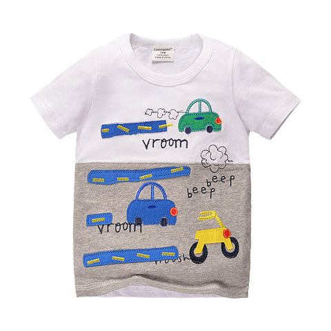 [357184] - Atasan Anak / Kaos Anak / Atasan Kaos Anak Trendi - Motif Motorcycle and Car