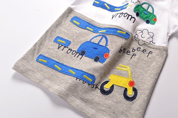 [357184] - Atasan Anak / Kaos Anak / Atasan Kaos Anak Trendi - Motif Motorcycle and Car