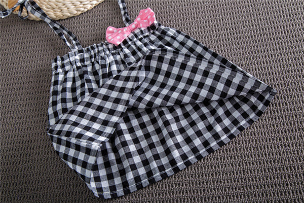 [363326] - Setelan Overall Anak Perempuan - Motif Tartan Ribbons