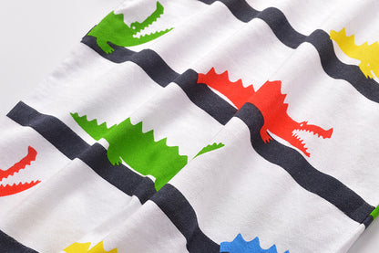 [357356] - Kaos Anak Import / Baju Atasan Summer Anak Trendi - Motif Colored Crocodile
