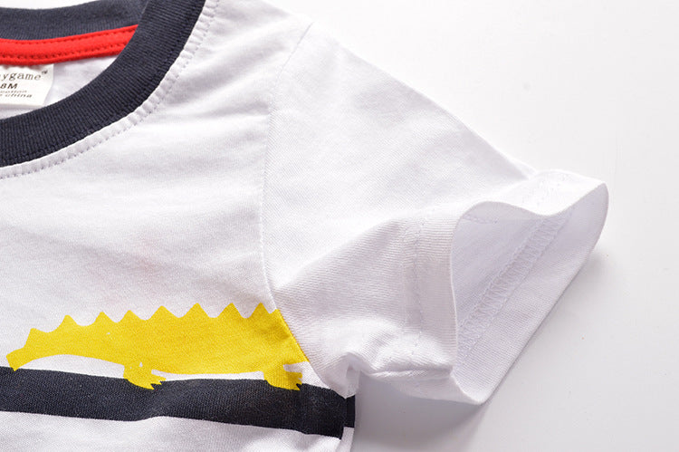 [357356] - Kaos Anak Import / Baju Atasan Summer Anak Trendi - Motif Colored Crocodile