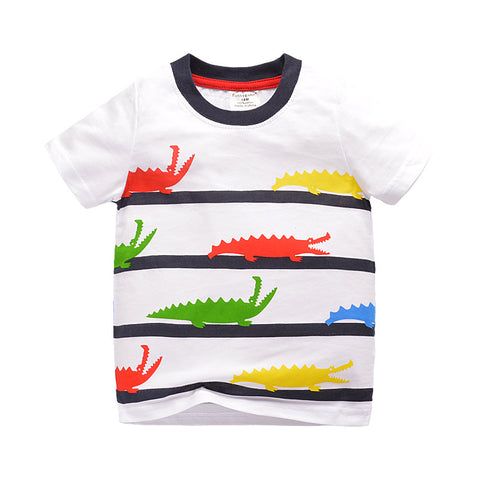 [357356] - Kaos Anak / Baju Atasan Summer Anak Trendi - Motif Colored Crocodile