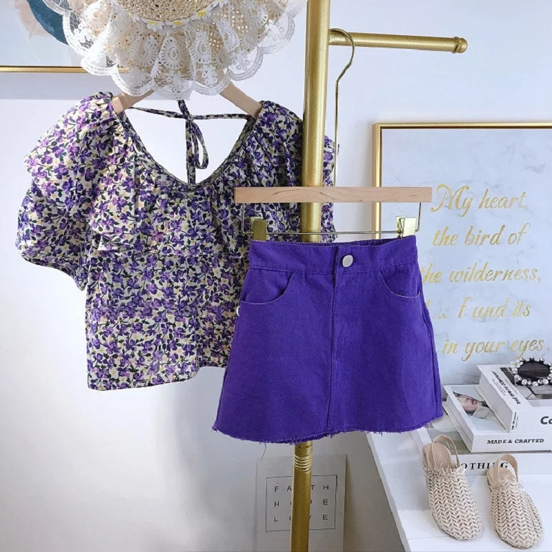 [363385] - Setelan Blouse Fashion Anak Perempuan - Motif Flower Rope